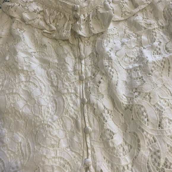 Torrid White Ruffled Blouse with Square Neckline - Picture 3 of 9